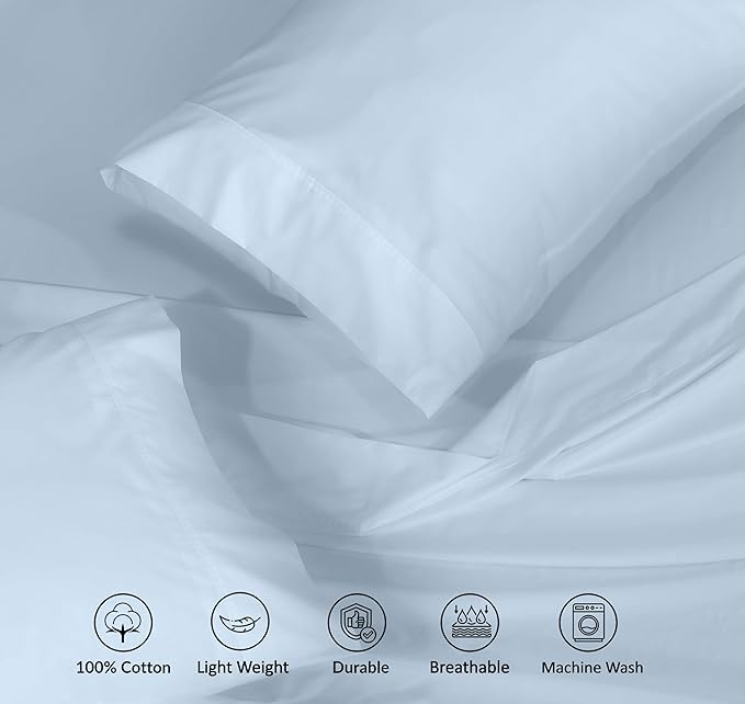 RUVANTI 100% Cotton Sheets – Twin XL Size Percale Bedding, Cooling & Breathable - Image 4