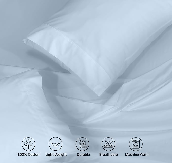 RUVANTI 100% Cotton Sheets – California King Percale Bedding, Cooling & - Image 4
