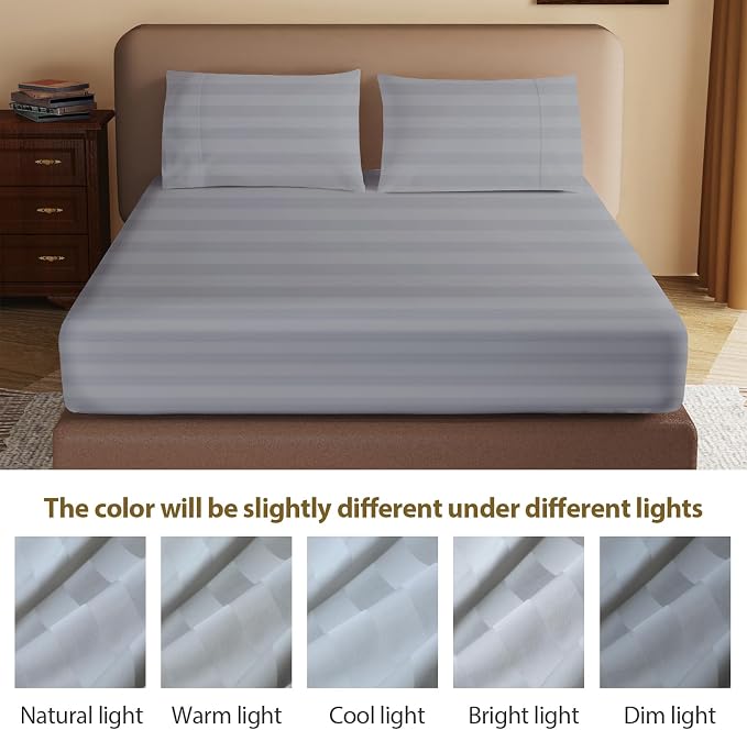 100% Egyptian Cotton Fitted Sheet Queen Size, 600 Thread Count, Single Fitted - Image 9