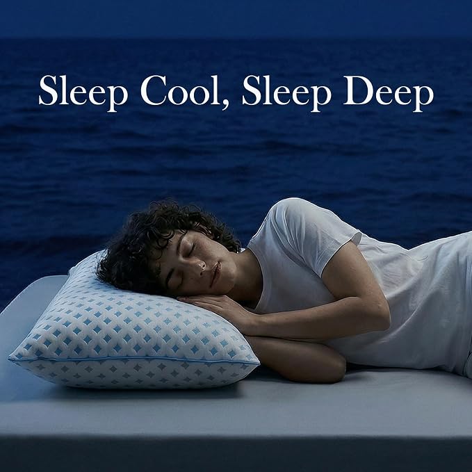 Pillows Queen Size Set of 2 for Sleeping, Cooling Adjustable Memory Foam Pillows - Image 8
