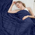 Navy Blue Weighted Blanket for Adults 15lbs, Twin Full Size Cooling Heavy Throw by BETU