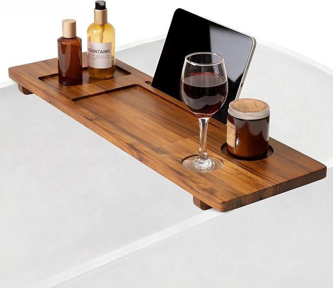 Teak Bathtub Tray by FunMemories