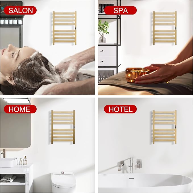 Heated Wall Mounted Electric Towel Warmer Rack, Timer & Temperature Control - Image 6