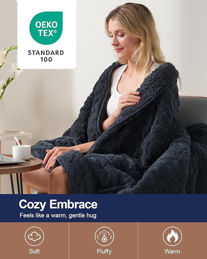 Super Fuzzy Soft Sherpa Fleece Weighted Blanket, 20 lbs Dual Sided Fluffy Heavy - Image 4