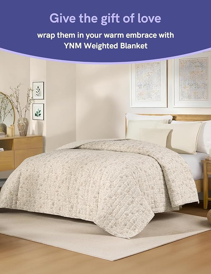YnM 10lbs Weighted Blanket for Adults, Linen Heavy Bed Throw Blanket - Image 4