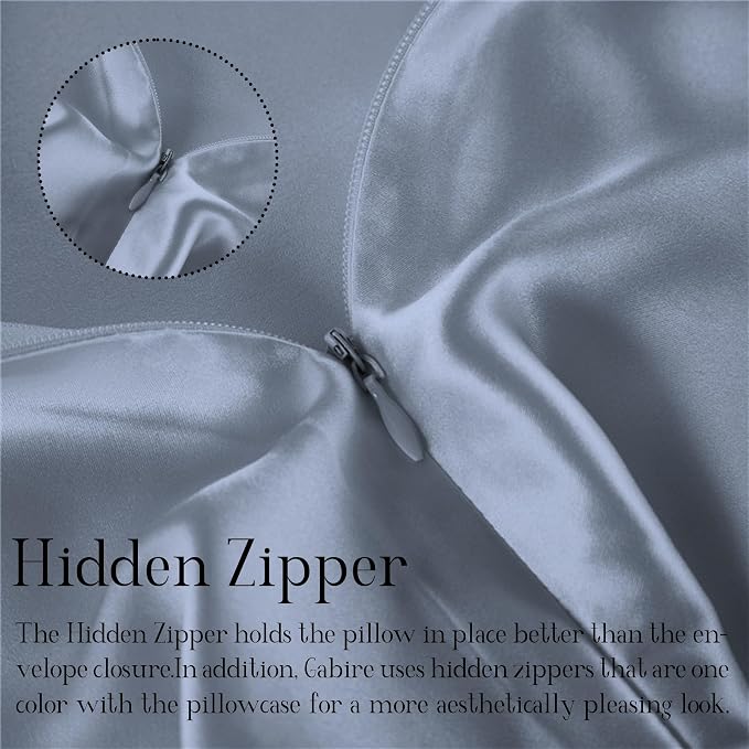 Gabire Mulberry Silk Pillow Cases Set of 2, Both Sides Real Silk Pillow Cover - Image 4