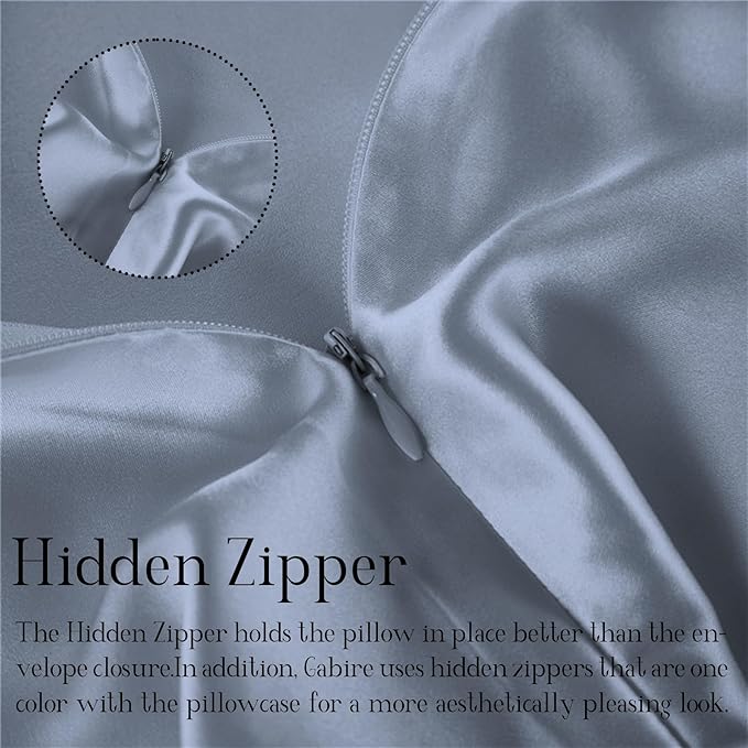 Gabire Mulberry Silk Pillowcases Set of 2, Both Sides Real Silk Pillow Covers - Image 4
