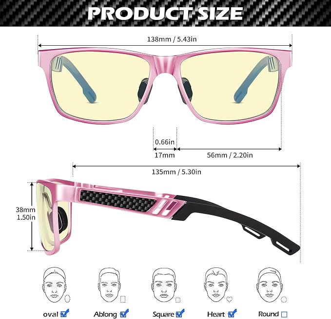 ANYLUV Blue Light Blocking Glasses Men Computer Gaming Glasses Lightweight - Image 6