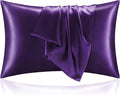 BEDELITE Satin Pillowcase with Zipper, Plum Purple King Size Pillow Cases Set by BEDELITE