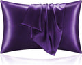 BEDELITE Satin Pillowcase with Zipper, Plum Purple Pillow Cases Queen Size Set by BEDELITE