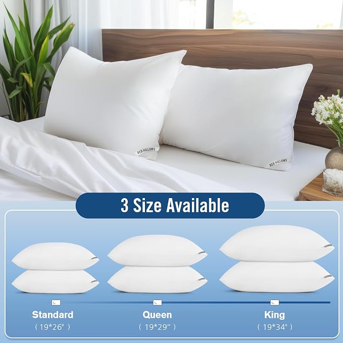Piwaal Luxury Hotel Pillows for Sleeping 4 Pack, Bed Pillows Standard Size Set - Image 4