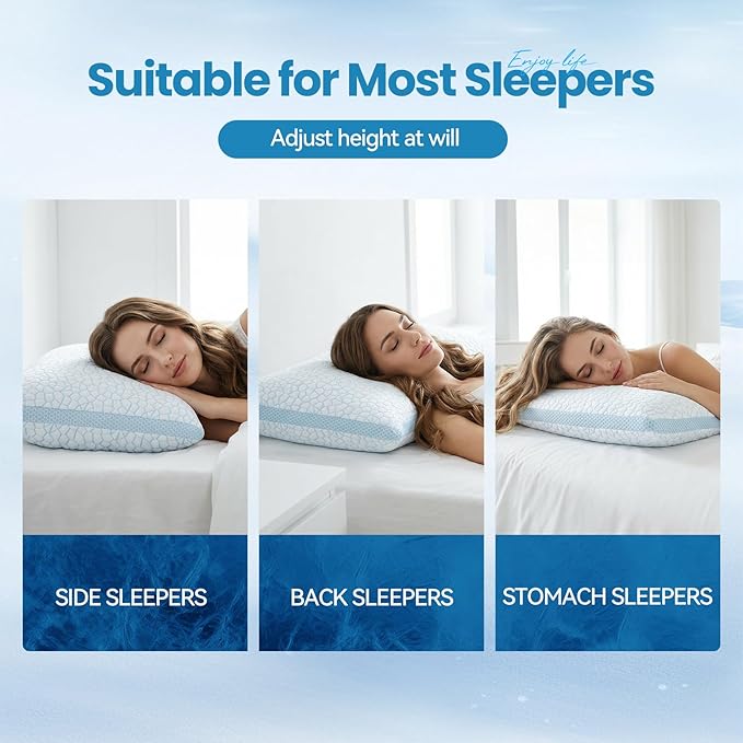 QUTOOL Cooling Pillows for Hot Sleeping, Shredded Memory Foam Pillows Queen - Image 3