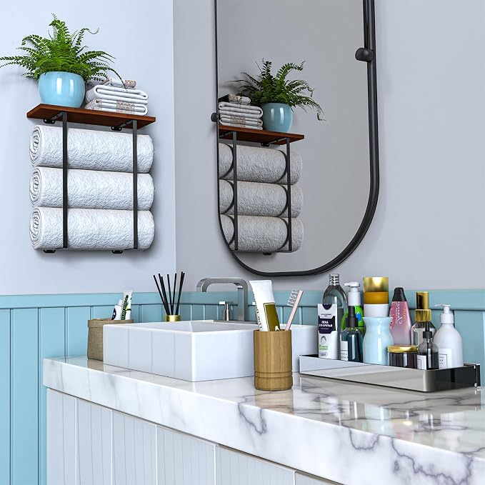Joben Oligey Towel Racks for Bathroom Wall Decor, Bathroom Shelves, Small Towels - Image 7