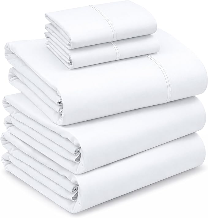 RUVANTI 100% Cotton Sheets – Split King Size Percale Bedding, Cooling & by Ruvanti