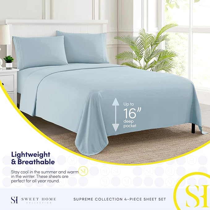 Twin XL Sheets - Breathable Luxury Sheets - 1800 Supreme Collection Extra Soft - Image 3