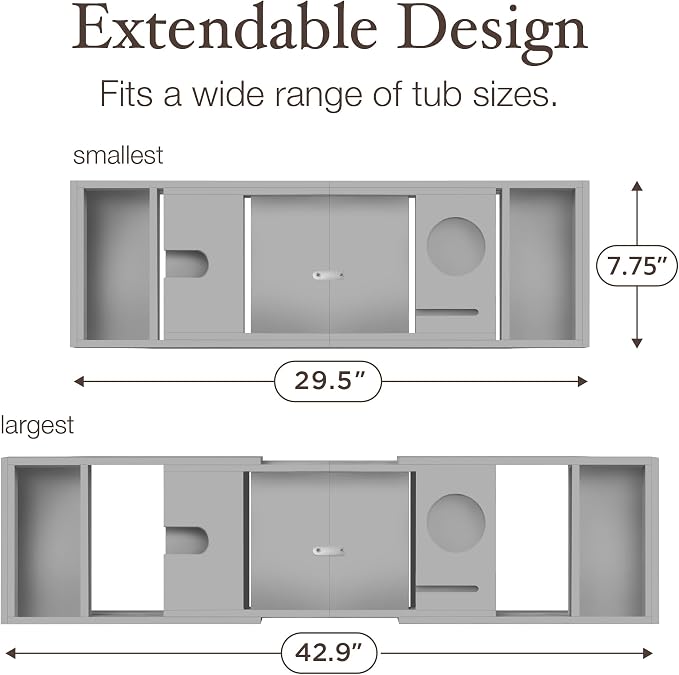 Bamboo Bathtub Tray Caddy - Image 7