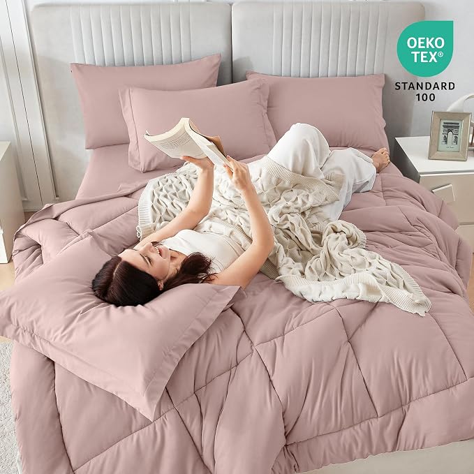 Sasttie Queen Comforter Set, 7 Pieces Bed in a Bag Queen, Complete Bedding Set - Image 5