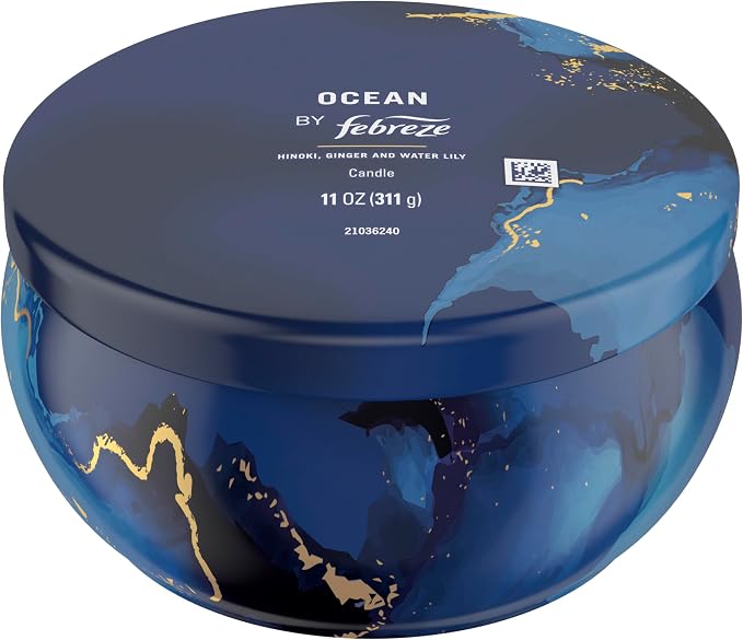 Febreze Scented Candle, Ocean Scent, 11 oz 4 Wick Candle, Single Pack - Image 7