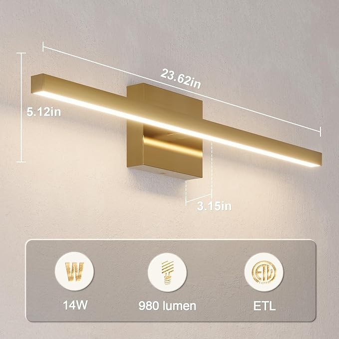 VOLISUN Modern Bathroom Vanity Light 24 inch, 14W Dimmable 5CCT Led Bathroom - Image 7
