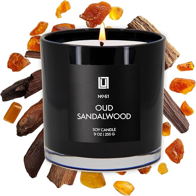 Lulu Candles | Oud Sandalwood | Smells Smokey & Woody | Luxury Scented Soy Jar by LULUCANDLES