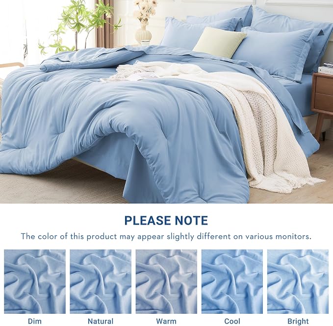 MUXHOMO 7 Pieces Full Comforter Set, Soft Bed in a Bag Full Size, All Season - Image 7