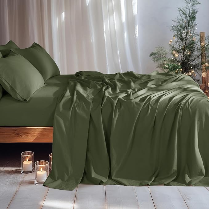 LBRO2M 100% Pure Linen Sheet Set Deep Pocket Up to 16" Bed Sheets Sets - Image 2