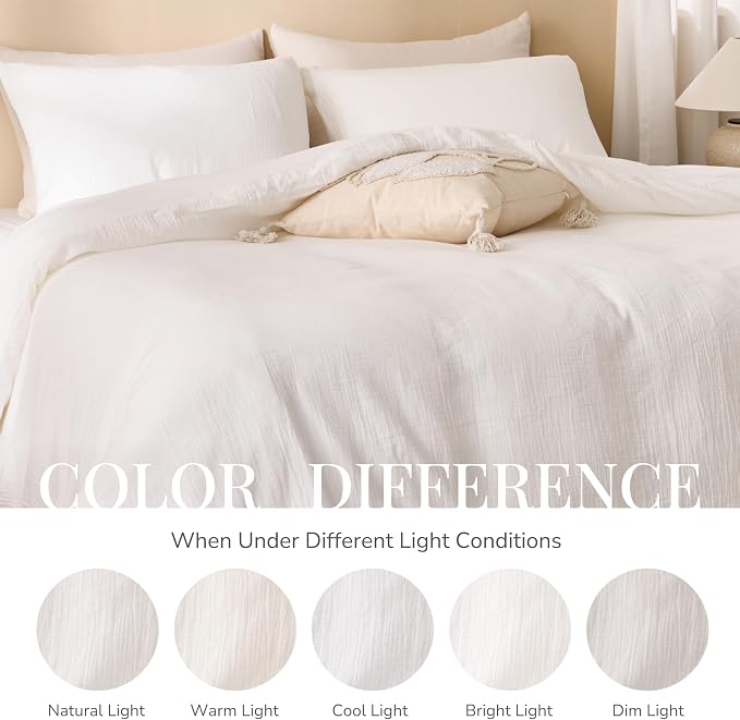 Off White Twin Duvet Cover, 100% Sandwashed Cotton Soft Twin Size Duvet Cover - Image 8