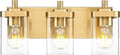 Bathroom Light Fixtures Over Mirror, 3-Light Brushed Gold Vanity Light by Metwet
