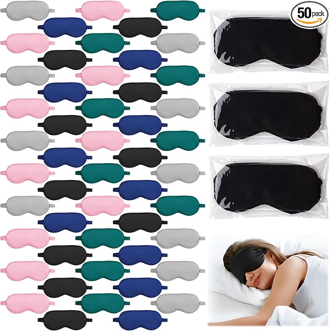 Cutecrop 50 Pcs Silk Sleep Mask Blackout by Cutecrop