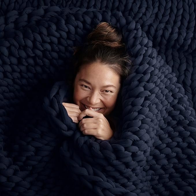 Bearaby Cotton Hand-Knit Weighted Blankets by Bearaby