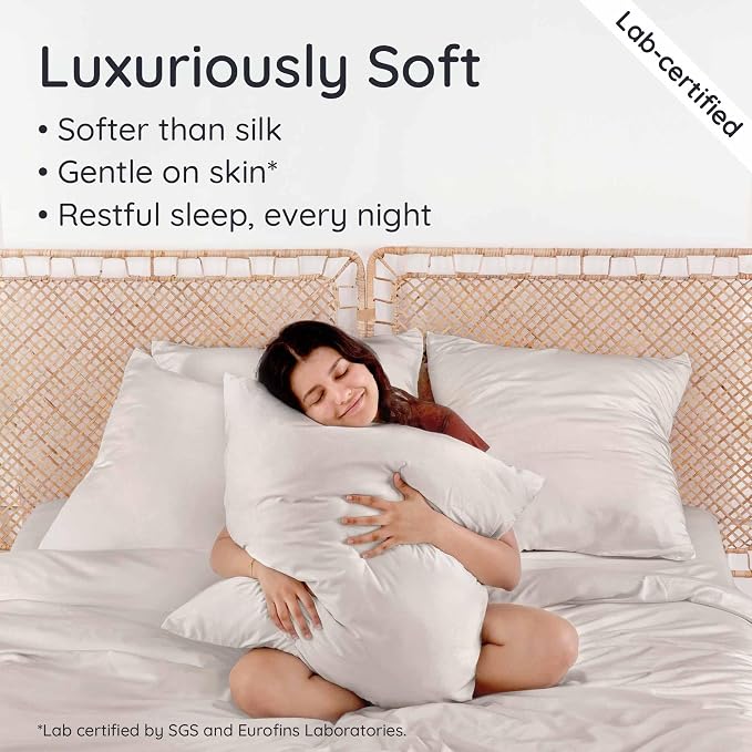 Bambaw 100% Viscose Derived from Bamboo Pillowcase King Size – Set of 2 Cooling - Image 4