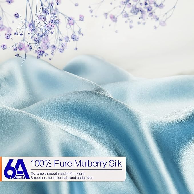 100% Mulberry Silk Pillowcase for Hair and Skin, 22 Momme Pure Natural Silk - Image 2