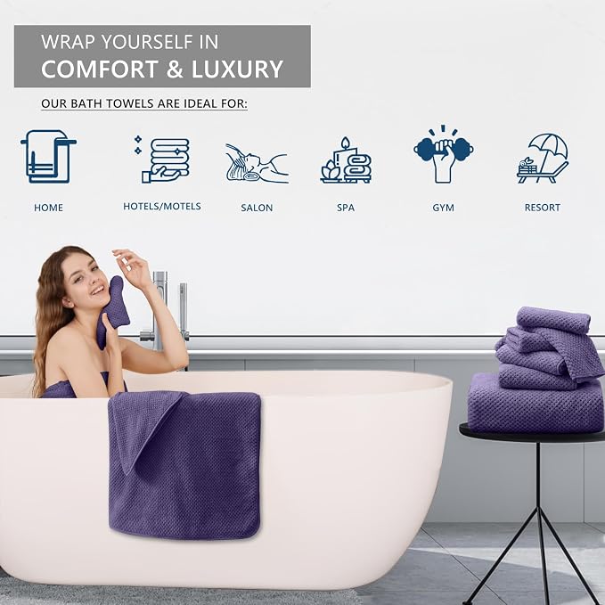 Extra Large Bath Towel Set of 4, Oversized Bath Sheet Super Soft Highly - Image 6