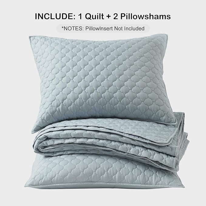 HORIMOTE HOME Quilt Queen Size Chambray Blue, Lightweight Quilts - Image 7