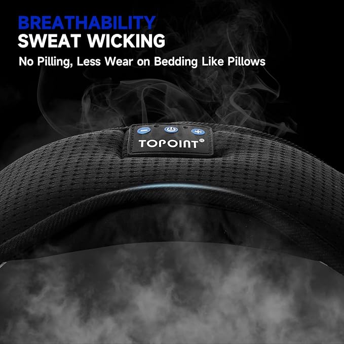 TOPOINT Sleep Mask with Bluetooth Headphones, Breathable Silk Eye Mask - Image 5