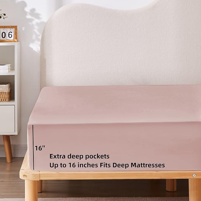 HBHLFZ Full Fitted Sheet Only, Soft Breathable Bottom Sheet - Image 3