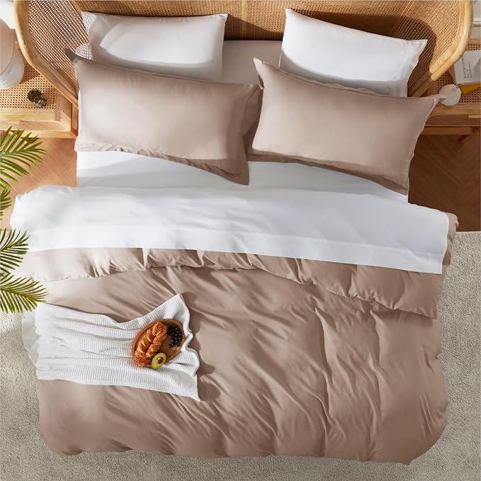 Nestl Khaki California King Duvet Cover Sets - Image 5