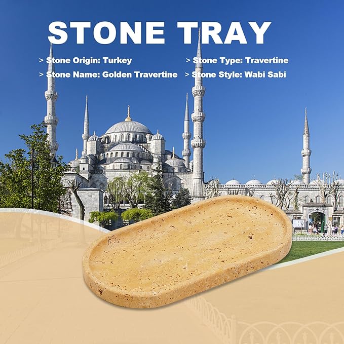 Koville Turkish Natural Travertine Decorative Marble Tray - Image 7