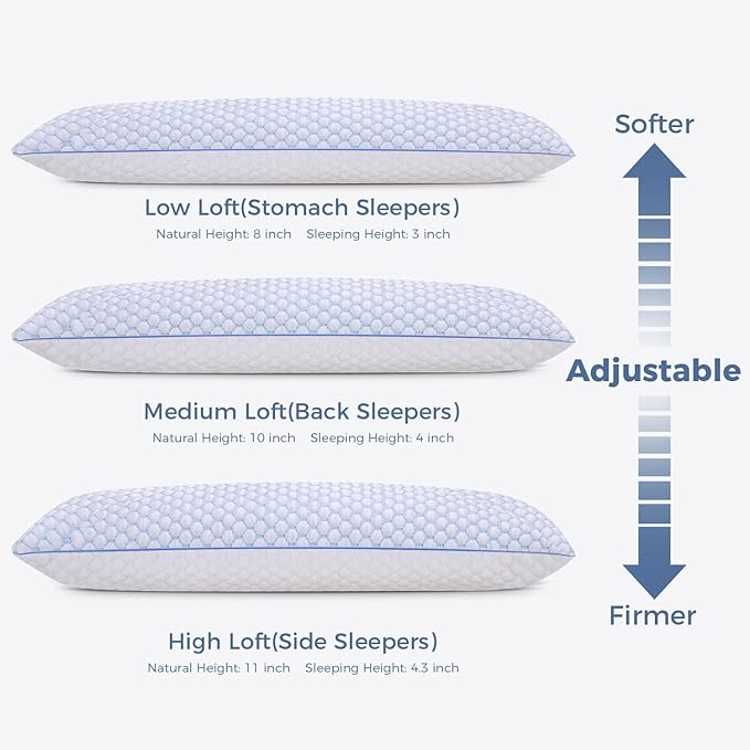 OSBED Cooling Adjustable Shredded Memory Foam Body Pillow - Image 3