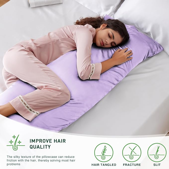 Love's cabin Satin Body Pillowcase 20x54, Cooling Pillow Cover - Image 2
