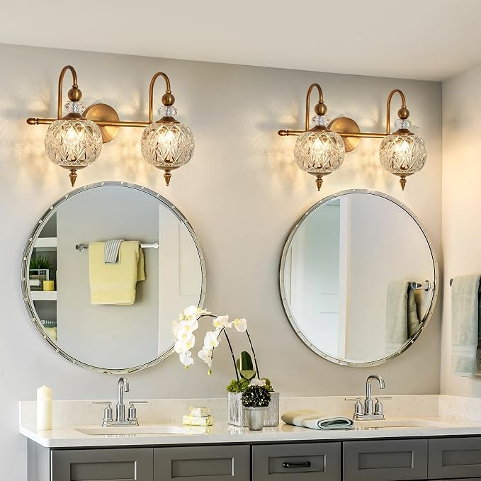 Piepooye Vintage Bathroom Light Fixtures Gold Vanity Light - Image 7
