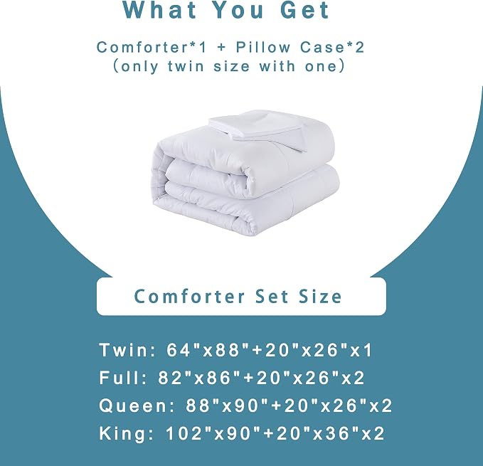 DOWNCOOL King Size Comforter Set -All Season Bedding Comforters Sets - Image 6