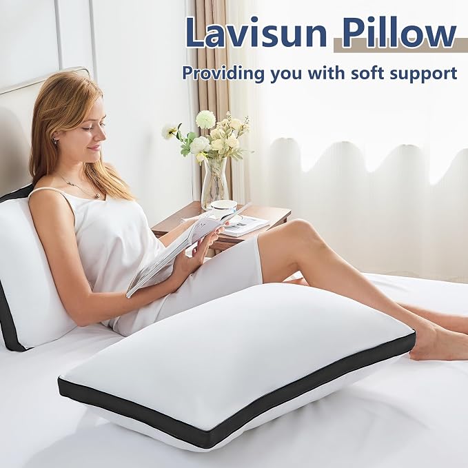 CozyLux Pillows Queen Size Set of 2, Soft and Supportive 3D Down Alternative - Image 8