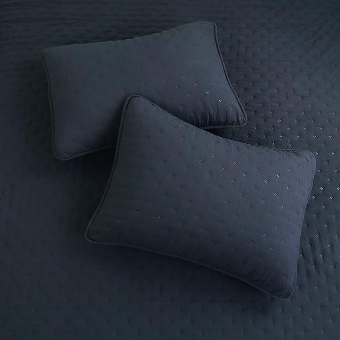 ROARINGWILD Navy Blue King Size Quilt Bedding Set - Image 4