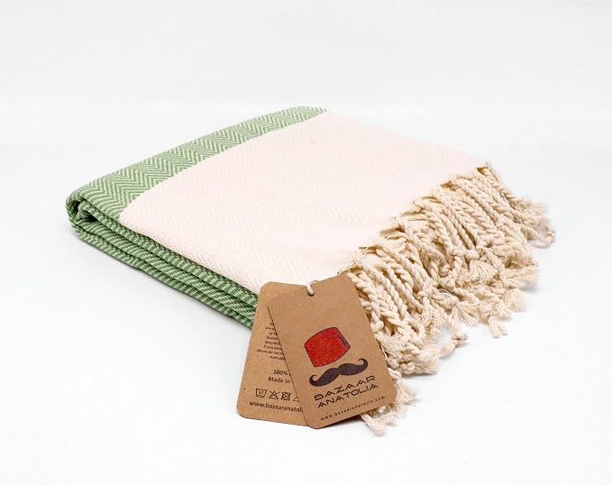 Bazaar Anatolia Turkish Beach Towel 100% Cotton Bath Towels 71x39 Quick Dry - Image 4