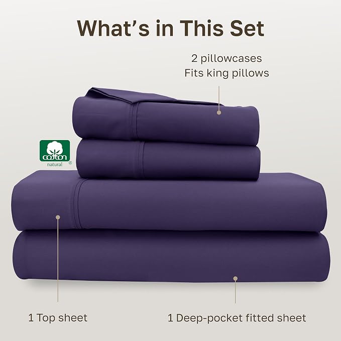California Design Den Soft King Size Cotton Sheet Sets, 400 TC Good - Image 4