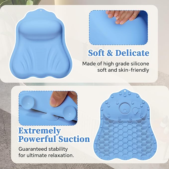 Luxury Silicone Bath Pillow for Tub, New Cloud-Soft 4D Air-Cushion Bathtub - Image 3