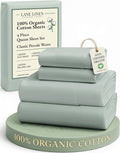 LANE LINEN 100% Organic Cotton Queen Sheets, Fully Elasticized Soft & Comfy by LaneLinen
