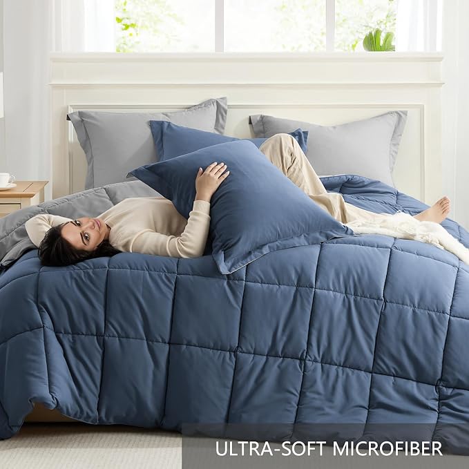 Homelike Moment Twin Comforter Set Blue, Comforter Twin Size Bed Set, - Image 5