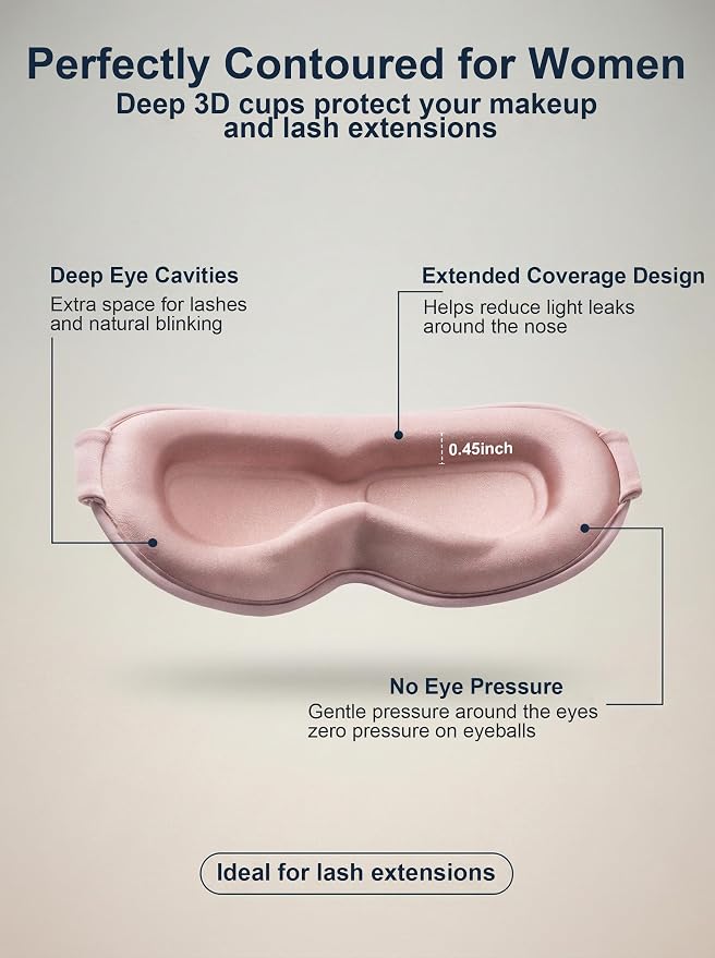 Weighted Eye Masks for Sleep Women: 3D Contoured Blackout Sleep Mask - Image 4